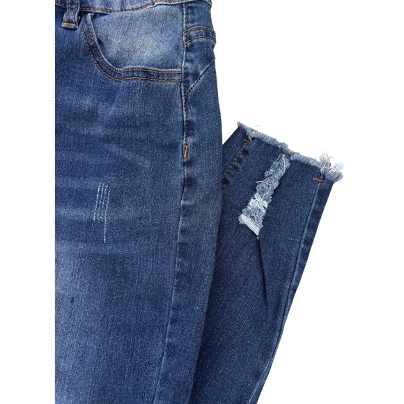 Shein Dark Wash Distressed Skinny Jeans - Picture 1 of 2